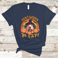 Halloween T Shirt Don't Worry Be Capy Funny Capybara In Halloween Costume T-Shirt for Halloween lovers, Capybara Meme, Spooky Season - Wonder Print Shop