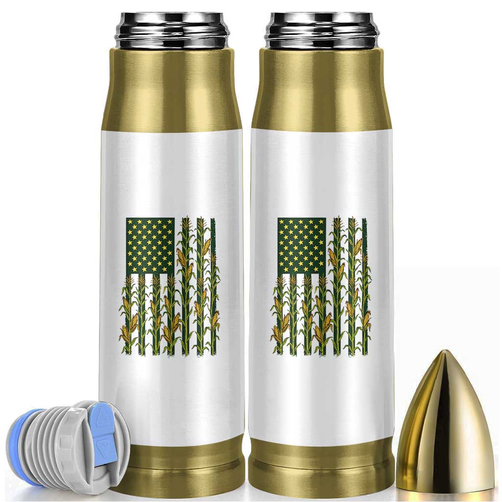American Flag Corn Farmer Country Agriculture Bullet Tumbler Vintage Patriotic Harvest