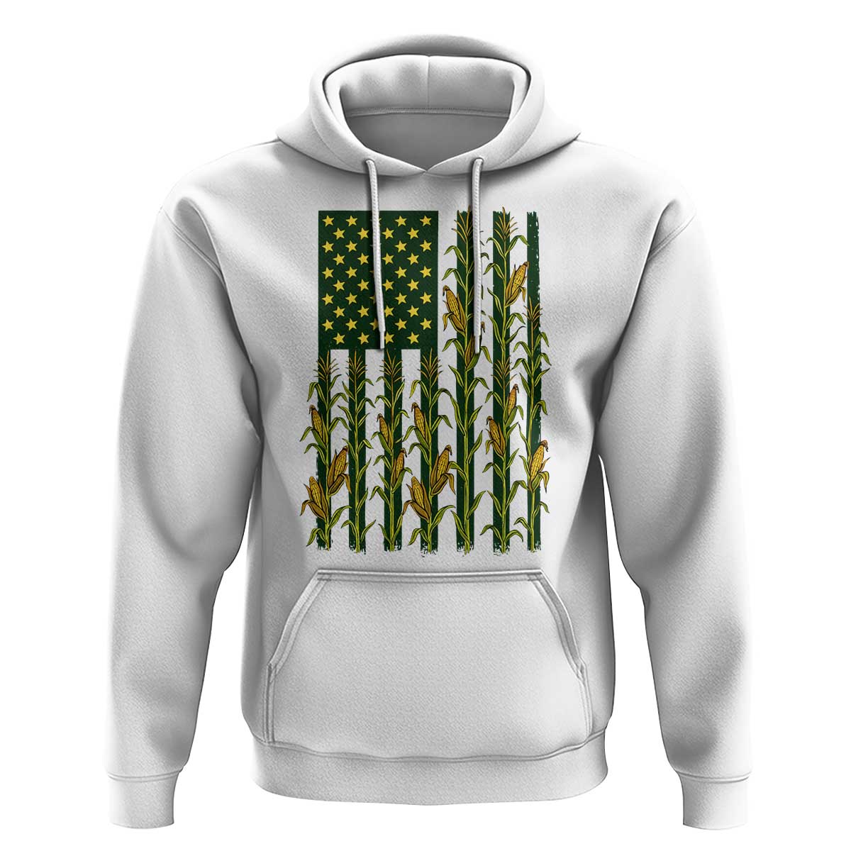 American Flag Corn Farmer Country Agriculture Hoodie Vintage Patriotic Harvest