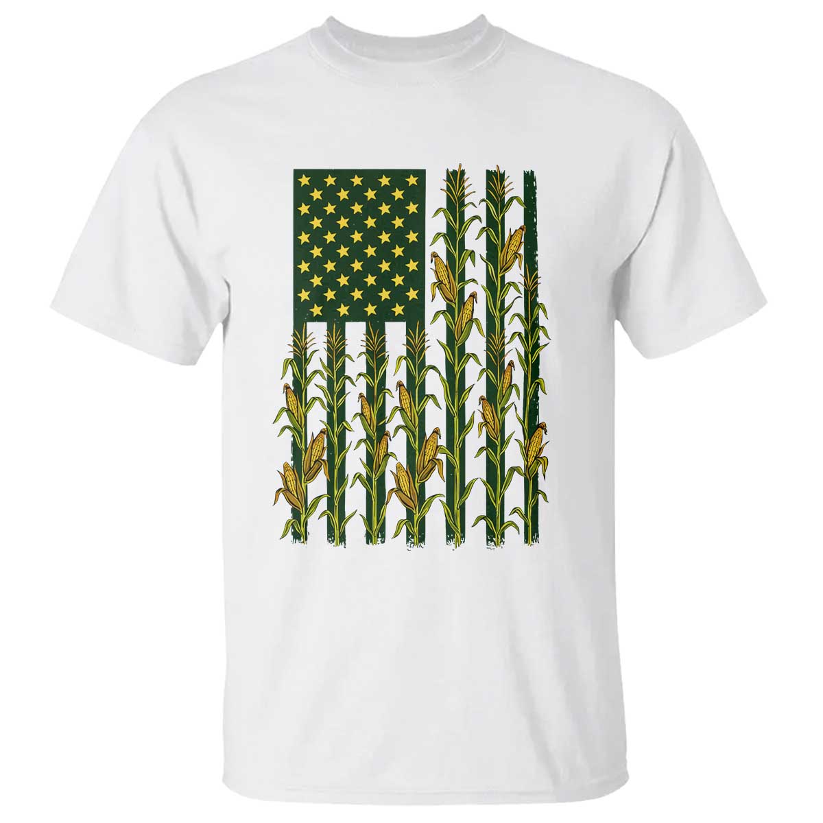 American Flag Corn Farmer Country Agriculture T Shirt Vintage Patriotic Harvest