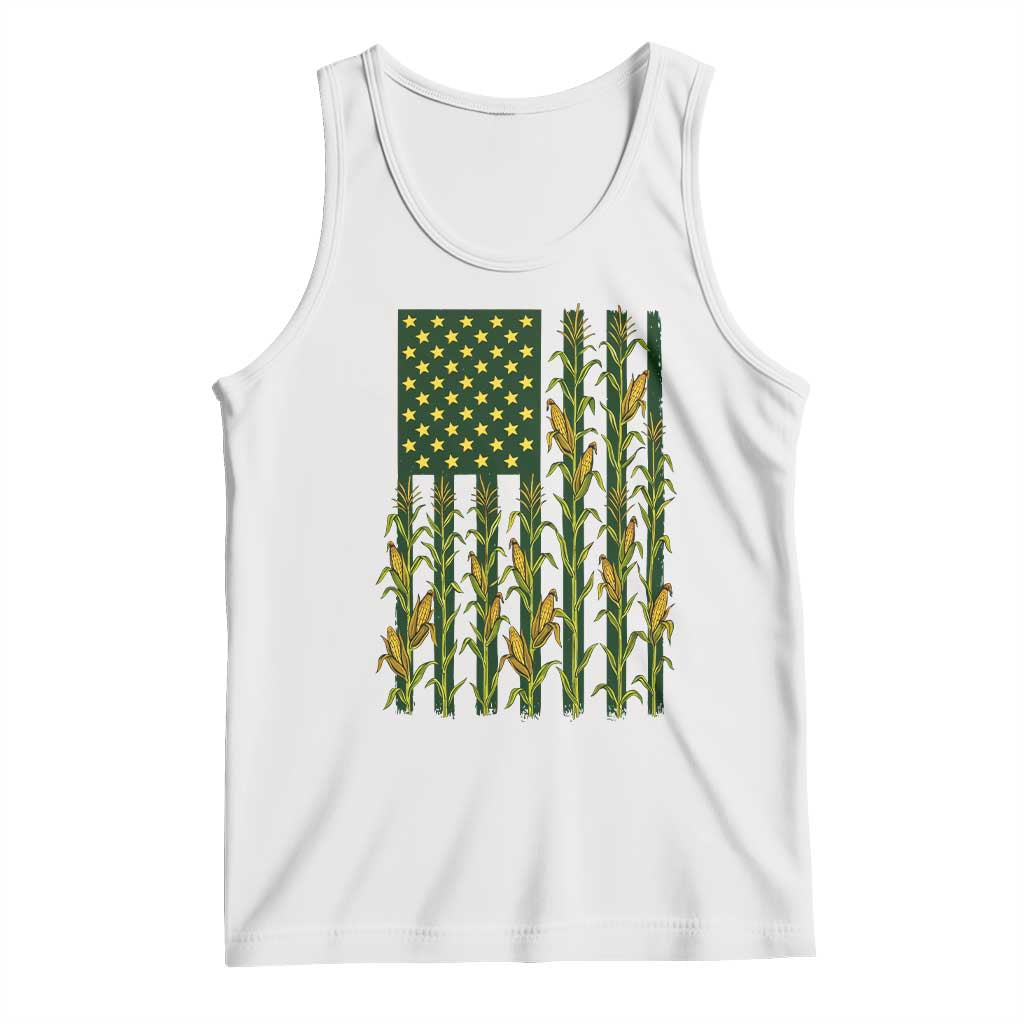 American Flag Corn Farmer Country Agriculture Tank Top Vintage Patriotic Harvest