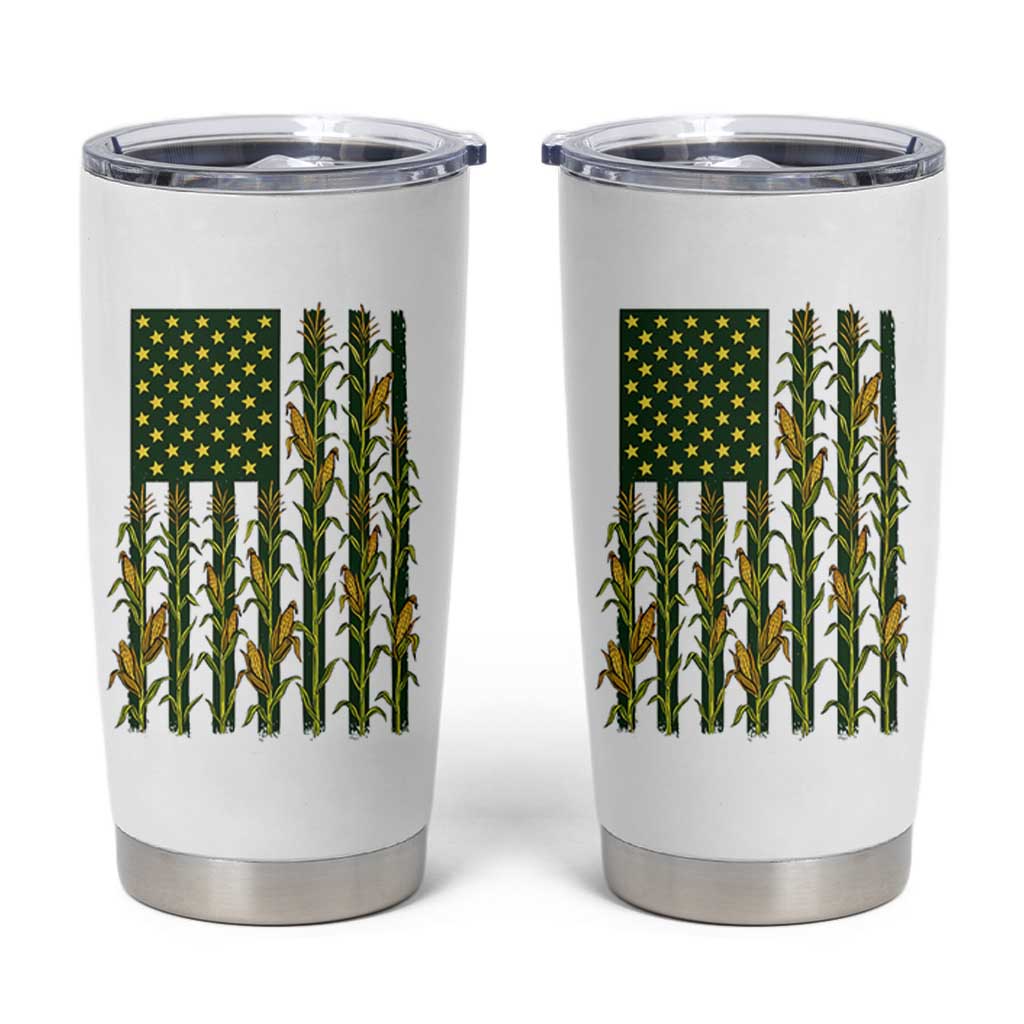 American Flag Corn Farmer Country Agriculture Tumbler Cup Vintage Patriotic Harvest