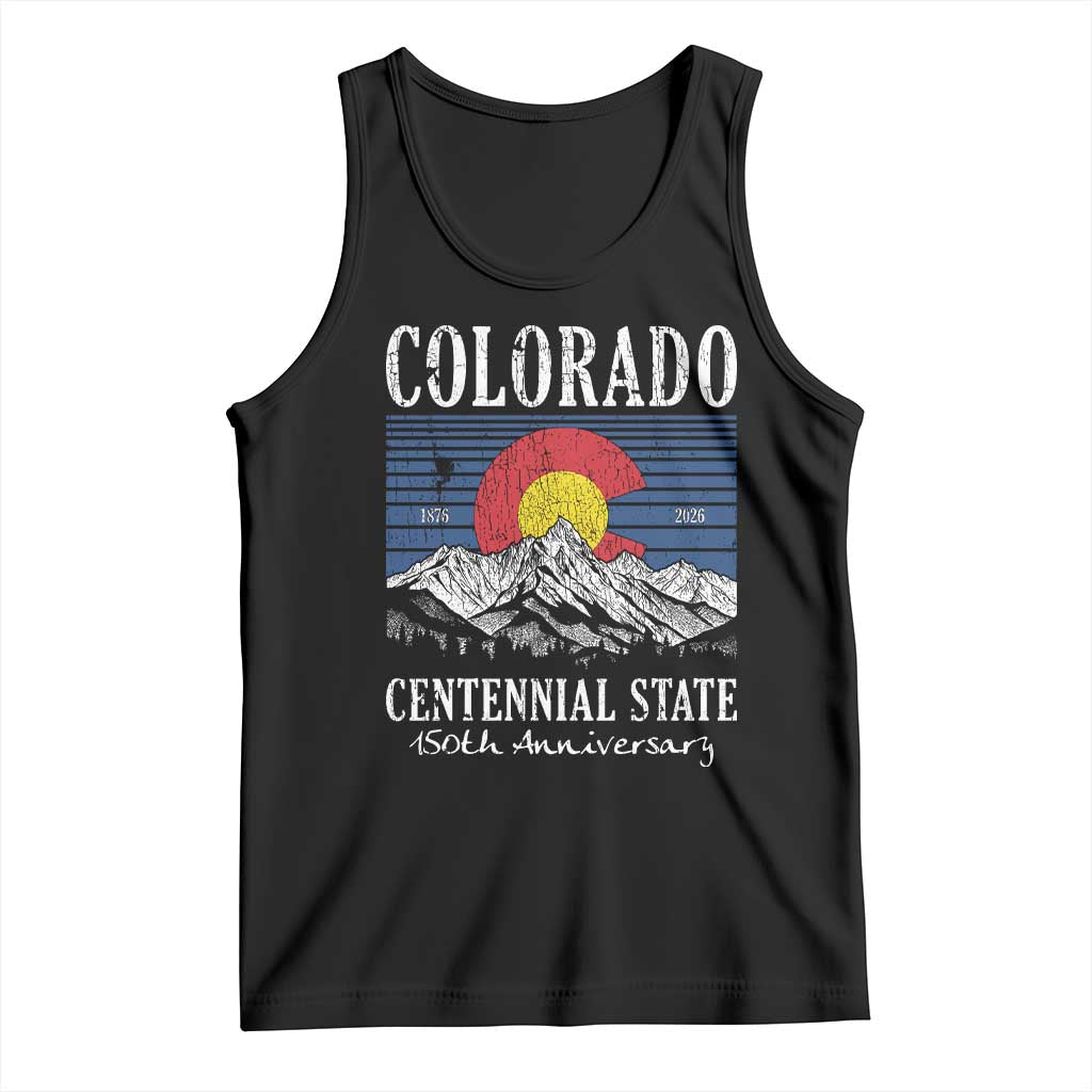 Colorado Centennial State 150th Anniversary Tank Top 1876 2026 Vintage Mountain Graphic