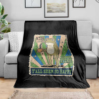 Vintage Frog Drinking Coffee Sarcastic Meme Throw Blanket Wish I Lacked Critical Thinking Skills You All Seem So Happy