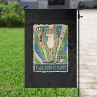 Vintage Frog Drinking Coffee Sarcastic Meme Garden Flag Wish I Lacked Critical Thinking Skills You All Seem So Happy