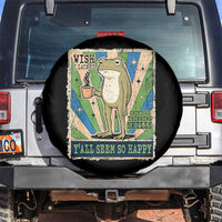 Vintage Frog Drinking Coffee Sarcastic Meme Spare Tire Cover Wish I Lacked Critical Thinking Skills You All Seem So Happy