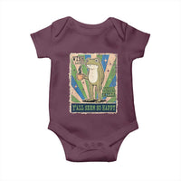 Vintage Frog Drinking Coffee Sarcastic Meme Baby Onesie Wish I Lacked Critical Thinking Skills You All Seem So Happy