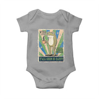 Vintage Frog Drinking Coffee Sarcastic Meme Baby Onesie Wish I Lacked Critical Thinking Skills You All Seem So Happy