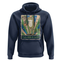 Vintage Frog Drinking Coffee Sarcastic Meme Hoodie Wish I Lacked Critical Thinking Skills You All Seem So Happy