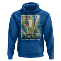 Vintage Frog Drinking Coffee Sarcastic Meme Hoodie Wish I Lacked Critical Thinking Skills You All Seem So Happy