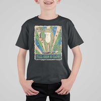 Vintage Frog Drinking Coffee Sarcastic Meme T Shirt For Kid Wish I Lacked Critical Thinking Skills You All Seem So Happy