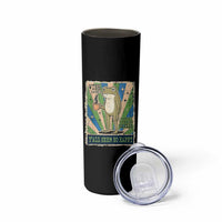 Vintage Frog Drinking Coffee Sarcastic Meme Skinny Tumbler Wish I Lacked Critical Thinking Skills You All Seem So Happy