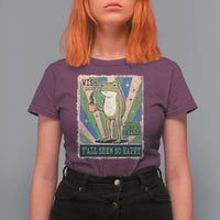 Vintage Frog Drinking Coffee Sarcastic Meme T Shirt For Women Wish I Lacked Critical Thinking Skills You All Seem So Happy