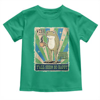 Vintage Frog Drinking Coffee Sarcastic Meme Toddler T Shirt Wish I Lacked Critical Thinking Skills You All Seem So Happy
