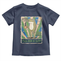 Vintage Frog Drinking Coffee Sarcastic Meme Toddler T Shirt Wish I Lacked Critical Thinking Skills You All Seem So Happy