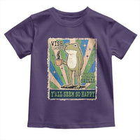 Vintage Frog Drinking Coffee Sarcastic Meme Toddler T Shirt Wish I Lacked Critical Thinking Skills You All Seem So Happy