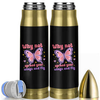 Retro Y2K Groovy Pink Butterfly Inspirational Bullet Tumbler Why Not Spread Your Wings And Fly Female Empowerment