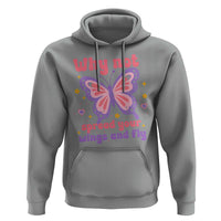 Retro Y2K Groovy Pink Butterfly Inspirational Hoodie Why Not Spread Your Wings And Fly Female Empowerment