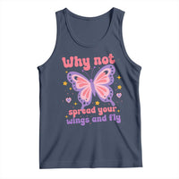 Retro Y2K Groovy Pink Butterfly Inspirational Tank Top Why Not Spread Your Wings And Fly Female Empowerment