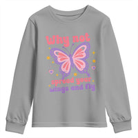 Retro Y2K Groovy Pink Butterfly Inspirational Youth Sweatshirt Why Not Spread Your Wings And Fly Female Empowerment