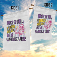 Cute Raccoon 3rd Grade Student Teacher Preppy Style Garden Flag First of All Third Grade Is A Whole Vibe Back To School