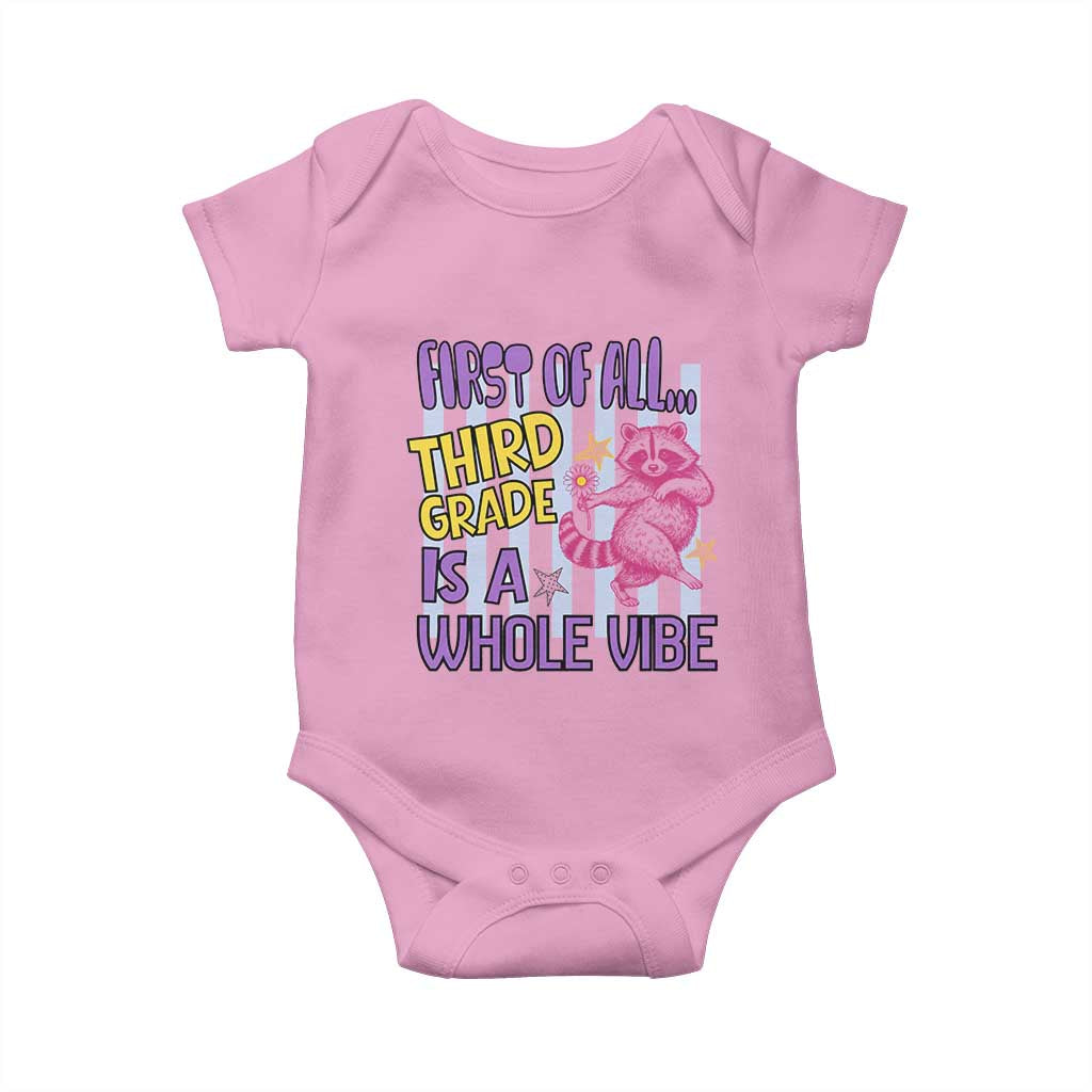 Cute Raccoon 3rd Grade Student Teacher Preppy Style Baby Onesie First of All Third Grade Is A Whole Vibe Back To School