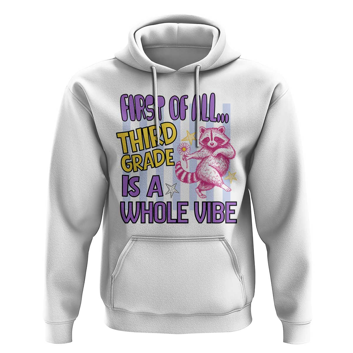 Cute Raccoon 3rd Grade Student Teacher Preppy Style Hoodie First of All Third Grade Is A Whole Vibe Back To School