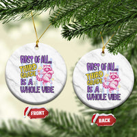Cute Raccoon 3rd Grade Student Teacher Preppy Style Ceramic Ornament First of All Third Grade Is A Whole Vibe Back To School