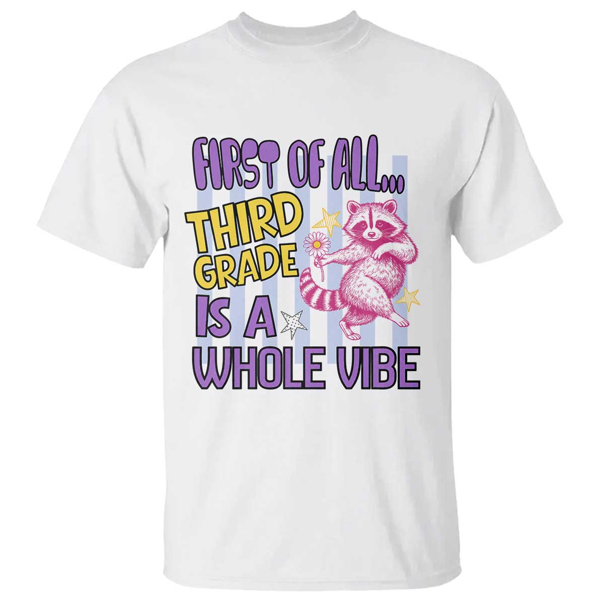 Cute Raccoon 3rd Grade Student Teacher Preppy Style T Shirt First of All Third Grade Is A Whole Vibe Back To School