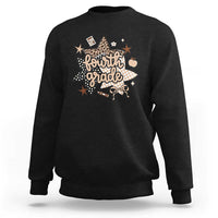 Fourth Grade Leopard Checkered Star Coquette Sweatshirt Cute 4th Grade Girl Back to School Gift