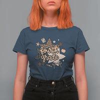 Fourth Grade Leopard Checkered Star Coquette T Shirt For Women Cute 4th Grade Girl Back to School Gift