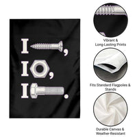 Funny Handyman Mechanic Adult Humor Garden Flag I Screw I Nut I Bolt Rebus Hardware Innuendo Offensive Joke