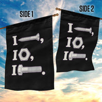 Funny Handyman Mechanic Adult Humor Garden Flag I Screw I Nut I Bolt Rebus Hardware Innuendo Offensive Joke