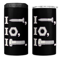 Funny Handyman Mechanic Adult Humor 4 in 1 Can Cooler Tumbler I Screw I Nut I Bolt Rebus Hardware Innuendo Offensive Joke