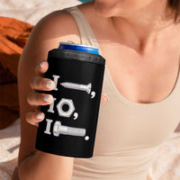 Funny Handyman Mechanic Adult Humor 4 in 1 Can Cooler Tumbler I Screw I Nut I Bolt Rebus Hardware Innuendo Offensive Joke