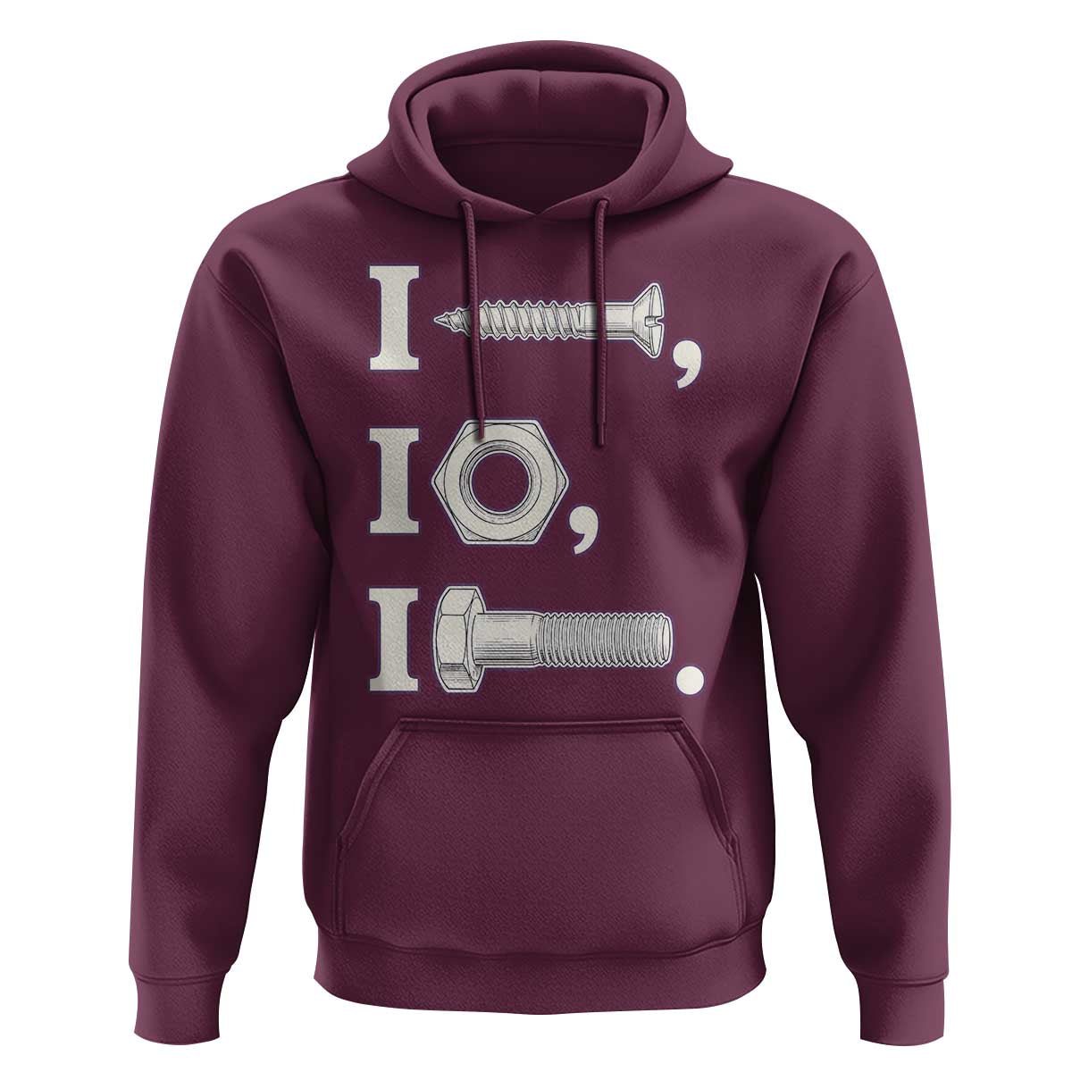 Funny Handyman Mechanic Adult Humor Hoodie I Screw I Nut I Bolt Rebus Hardware Innuendo Offensive Joke