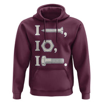 Funny Handyman Mechanic Adult Humor Hoodie I Screw I Nut I Bolt Rebus Hardware Innuendo Offensive Joke
