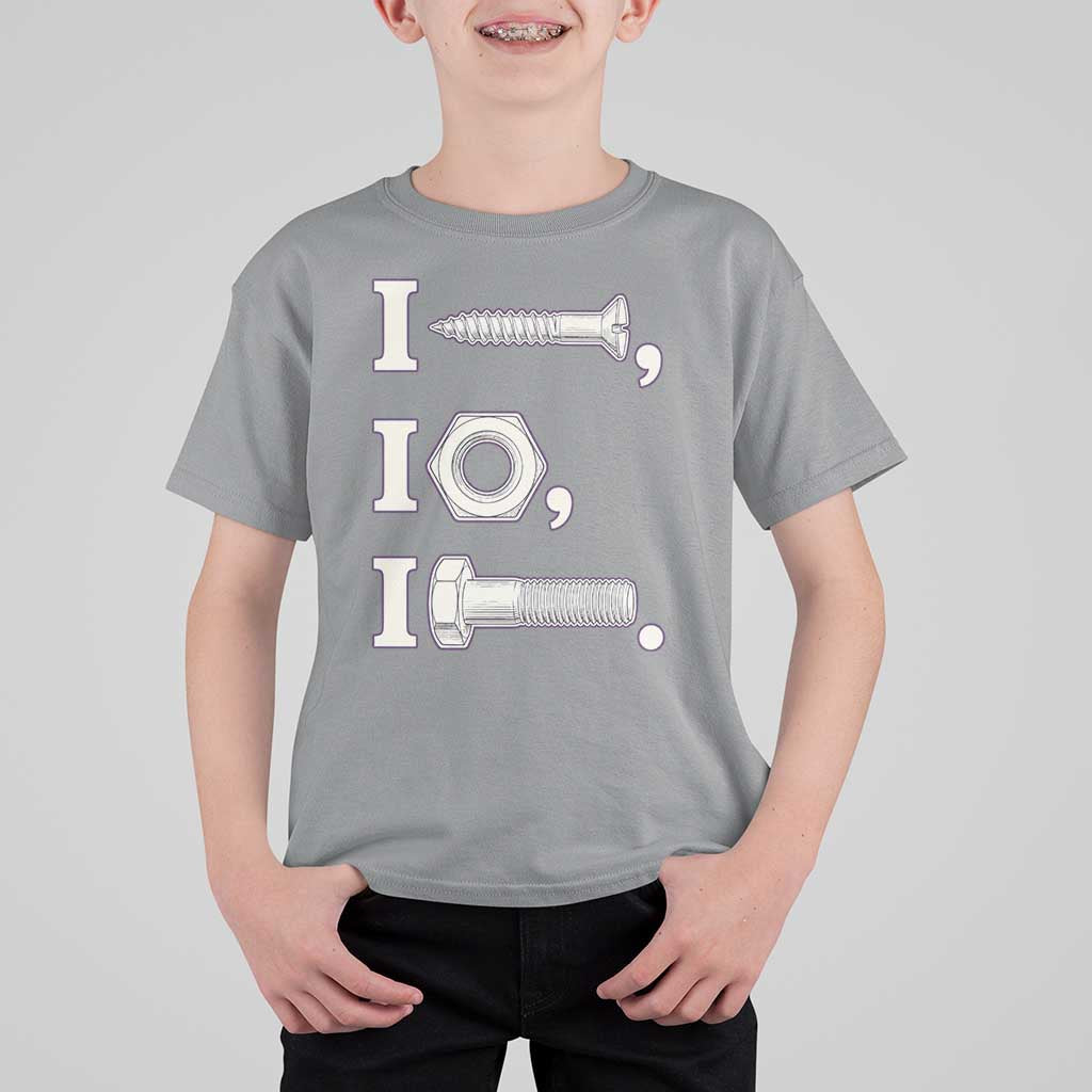 Funny Handyman Mechanic Adult Humor T Shirt For Kid I Screw I Nut I Bolt Rebus Hardware Innuendo Offensive Joke