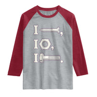 Funny Handyman Mechanic Adult Humor Raglan Shirt I Screw I Nut I Bolt Rebus Hardware Innuendo Offensive Joke