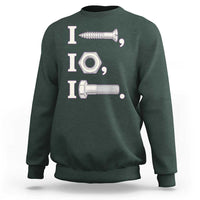 Funny Handyman Mechanic Adult Humor Sweatshirt I Screw I Nut I Bolt Rebus Hardware Innuendo Offensive Joke