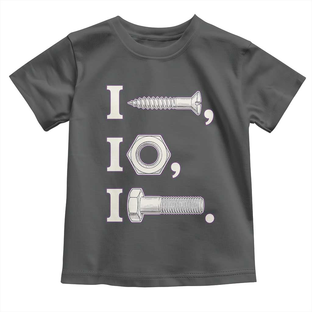 Funny Handyman Mechanic Adult Humor Toddler T Shirt I Screw I Nut I Bolt Rebus Hardware Innuendo Offensive Joke