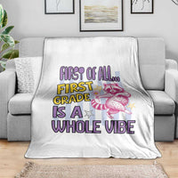 Cute Raccoon 1st Grade Student Teacher Preppy Style Throw Blanket First of All First Grade Is A Whole Vibe Back To School