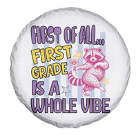 Cute Raccoon 1st Grade Student Teacher Preppy Style Spare Tire Cover First of All First Grade Is A Whole Vibe Back To School