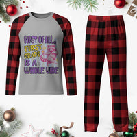 Cute Raccoon 1st Grade Student Teacher Preppy Style Plaid Pajama Set First of All First Grade Is A Whole Vibe Back To School