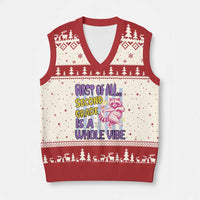 Cute Raccoon 2nd Grade Student Teacher Preppy Style V-Neck Knit Sweater Vest First of All Second Grade Is A Whole Vibe Back To School