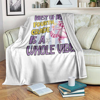 Cute Raccoon 4th Grade Student Teacher Preppy Style Throw Blanket First of All Fourth Grade Is A Whole Vibe Back To School