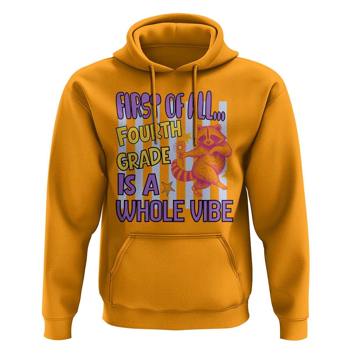 Cute Raccoon 4th Grade Student Teacher Preppy Style Hoodie First of All Fourth Grade Is A Whole Vibe Back To School