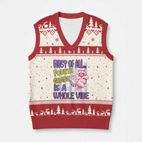 Cute Raccoon 4th Grade Student Teacher Preppy Style V-Neck Knit Sweater Vest First of All Fourth Grade Is A Whole Vibe Back To School