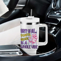 Cute Raccoon 4th Grade Student Teacher Preppy Style Tumbler With Handle First of All Fourth Grade Is A Whole Vibe Back To School