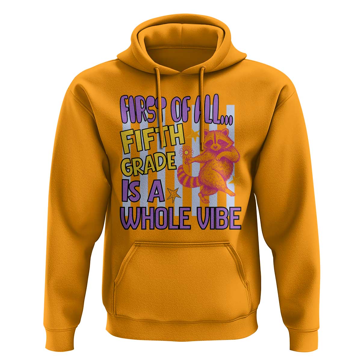 Cute Raccoon 5th Grade Student Teacher Preppy Style Hoodie First of All Fifth Grade Is A Whole Vibe Back To School